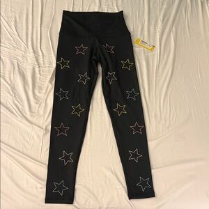 NWT Vintage Beach Riot Women’s  Black Star-studded Leggings SZ MEDIUM